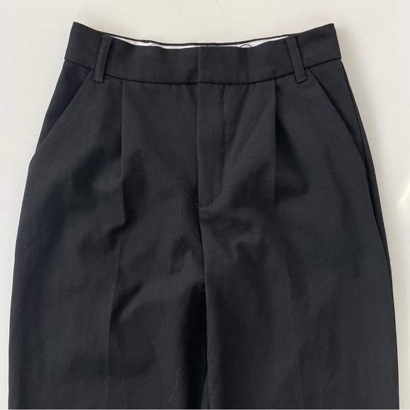 ZARA Women's Black High Waisted Straight Leg Pleated Dress Trouser Pants Size XS - Picture 3 of 10